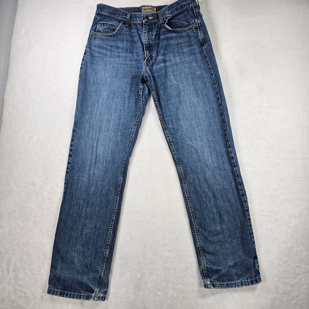 Wrangler 20X Jeans Mens 32x34 Blue Relaxed Fit Straight Leg Cotton Distressed